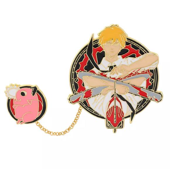 Chainsaw Man DENJI & POCHITA Dual Enamel Dual Pins - Dual Denji - Picture 1 of 8